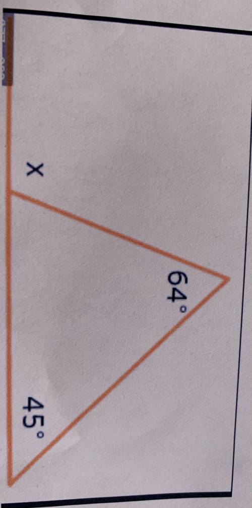 In the figure, x is an exterior angle to the triangle below.

A) explain why x is equal to the sun