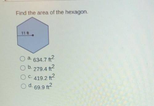 Find the area of the hexagon​