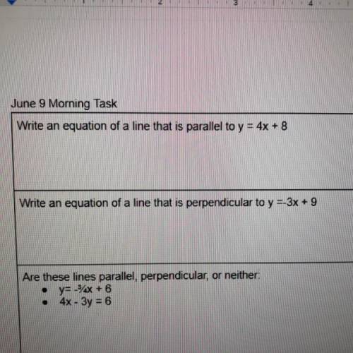 Equation for parallel line please help quick