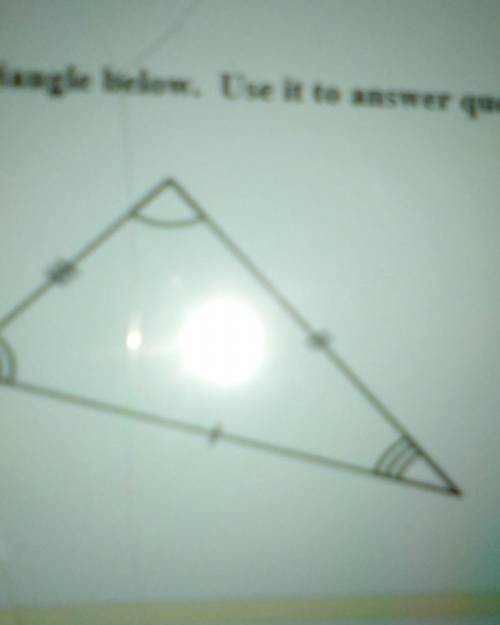 Examine the triangle below. Use it to answer question 31.

Question 3What type of trangle is shown