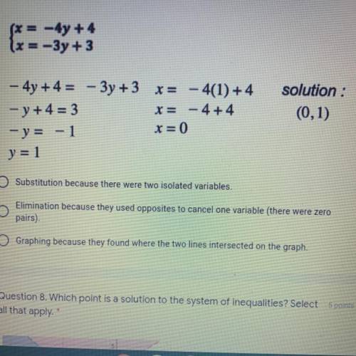 Which method was used to solve this system of equations