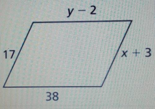 Find the value of x and y in the parallelogram ​
