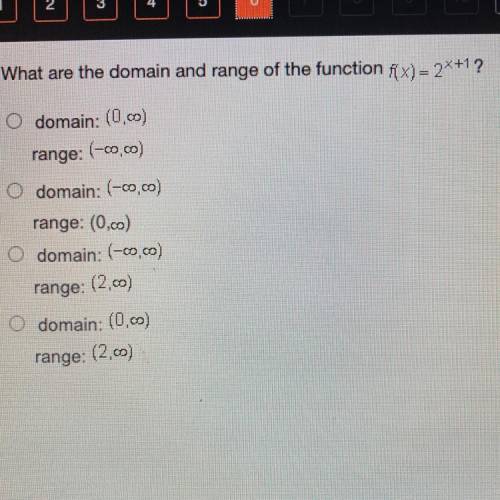 What are the domain and range of the function x)=2x+1?

N
domain: (0.00)
range:
(-00,00)
domain: (