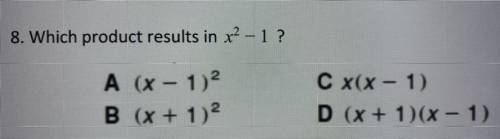 Which product results in x^2-1