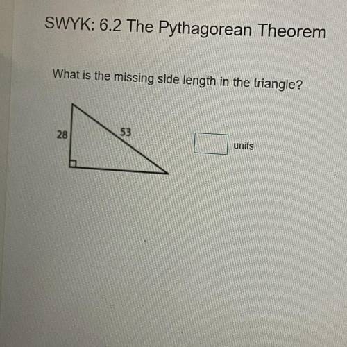 What is the missing side length in the triangle?