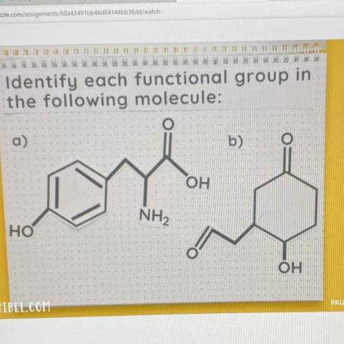 Select all functional groups that you see in the molecule on the
left.