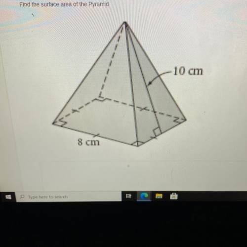 Need help finding the surface area of this pyramid