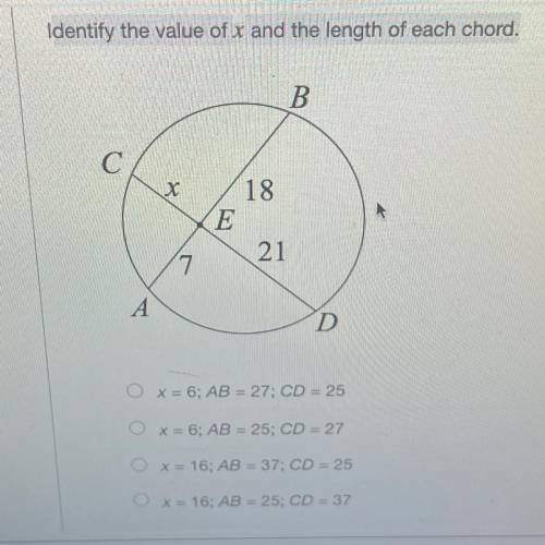 Identify the value of X and the length of each cord
