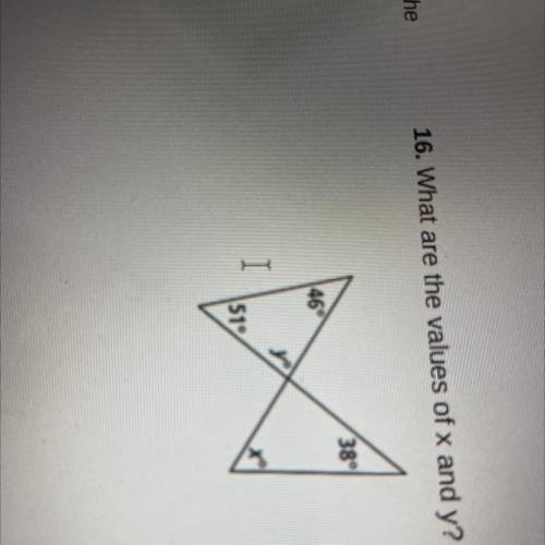16. What are the values of x and y?