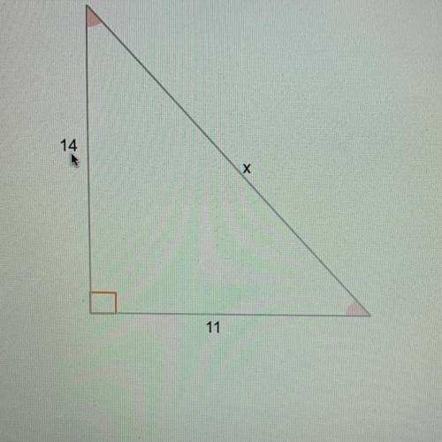 Use the Pythagorean theorem to find x. Leave your answer as a simplified radical or as a

decimal