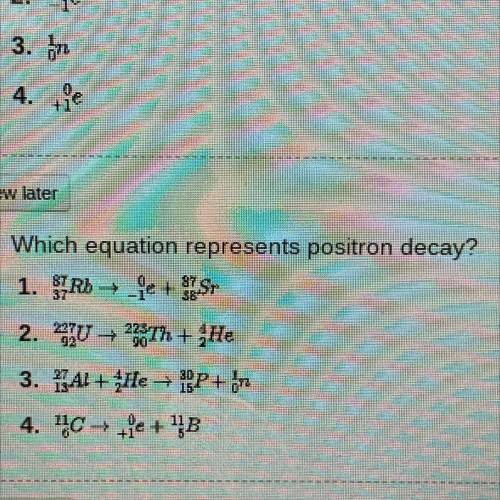 Which equation represents positron decay?