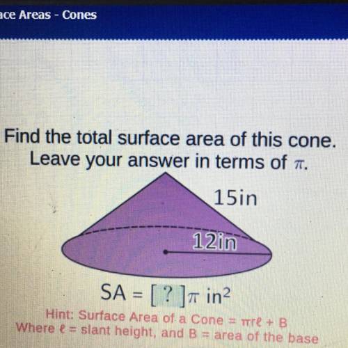 Find the total surface area of this cone. Leave your answer in terms of pie