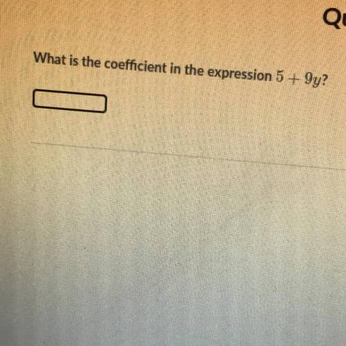 What is the coefficient in the expression 5 + 9y?