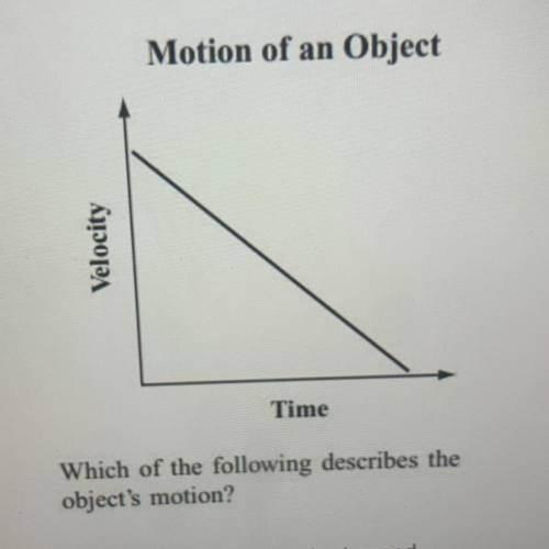 The graph below shows the motion of an object in one direction.