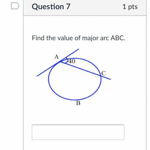 Find the value of major arc ABC.