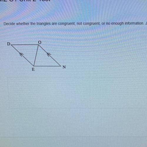Explain in full, is this congruent, not congruent, or not enough information?