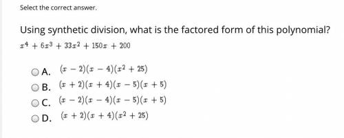 Using synthetic division, what is the factored form of this polynomial?