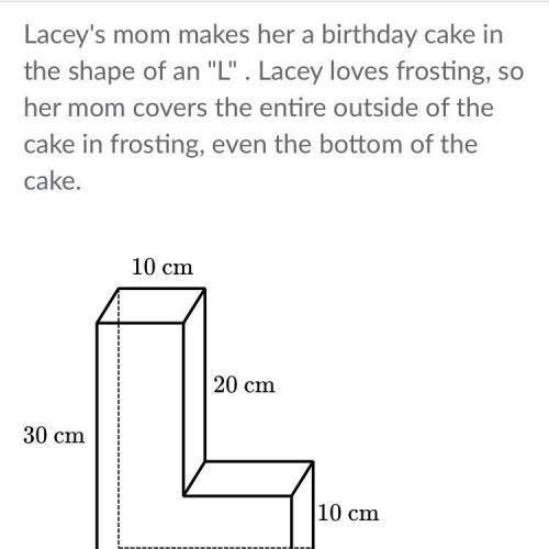 The bottom part is 22cm.How much space does Lacys mom cover in frosting.