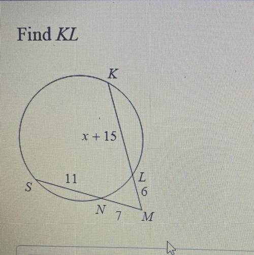 Find KL 
Interior and exterior angles