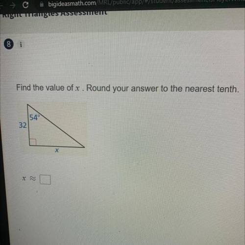Find the value of x. Round your answer to the nearest tenth