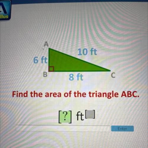 Find the area of the triangle ABC / acellus