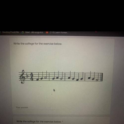 Write the solfege for the exercise below