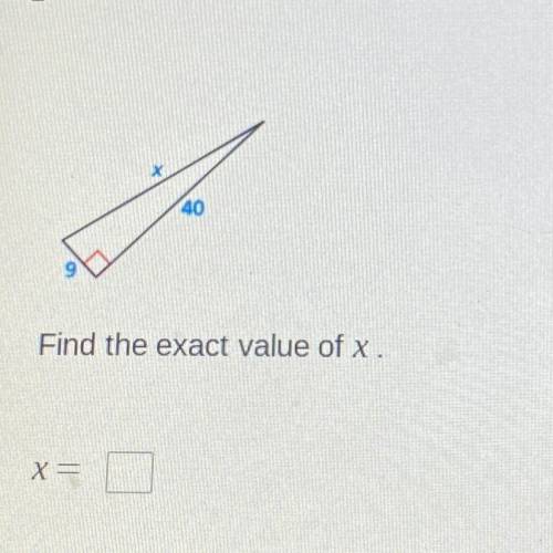 Find the exact value of x.