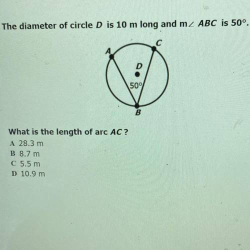 What is the length of arc AC?