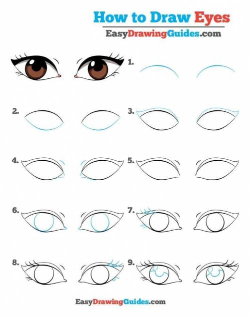 I’m looking for a step by step picture for drawing eyes, I’m looking for a anime/cartoonish eyes