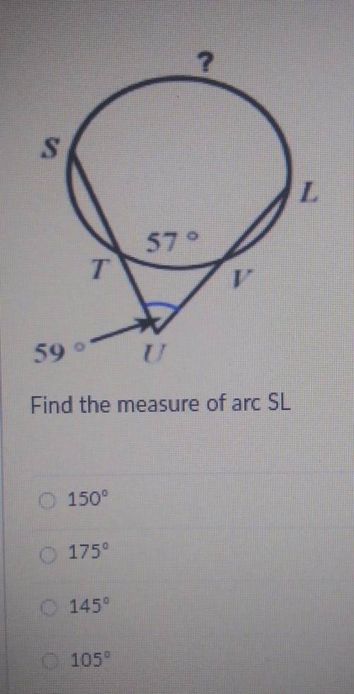 Find the measure of arc SL please​