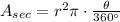 A_{sec}=r^2\pi\cdot \frac{\theta}{360^{\circ}}