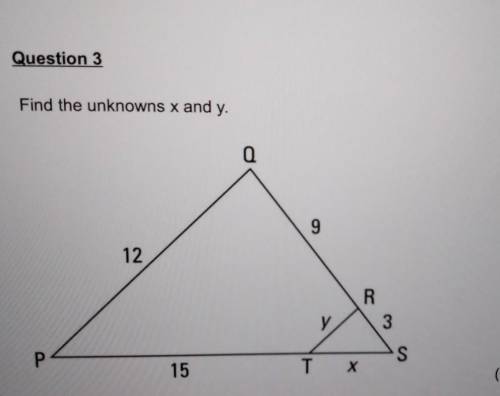 Example 3: When you have a triangle inside a triangle and 2 of the lines are parallel, the triangle