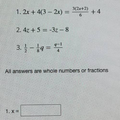 What is the answer to each equation?