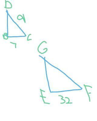 triangle BCD is similar to triangle EFG. Find the measure of side FG. Round your answer to the near