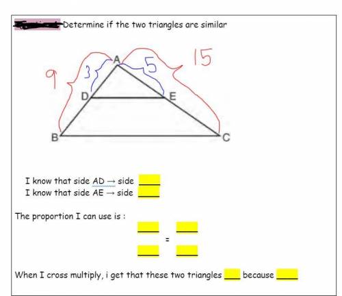 Determine if the two triangles are similar