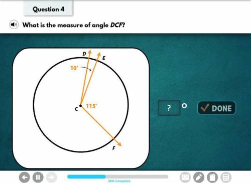 What is the angle of DCF ?Iready quiz hurry10 and 115