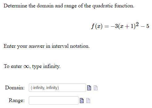 I cannot get the range on this one right, can someone help? I had (-infinity, -5) and it said it wa