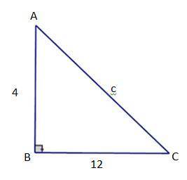 Find the hypotenuse, c, of the triangle.