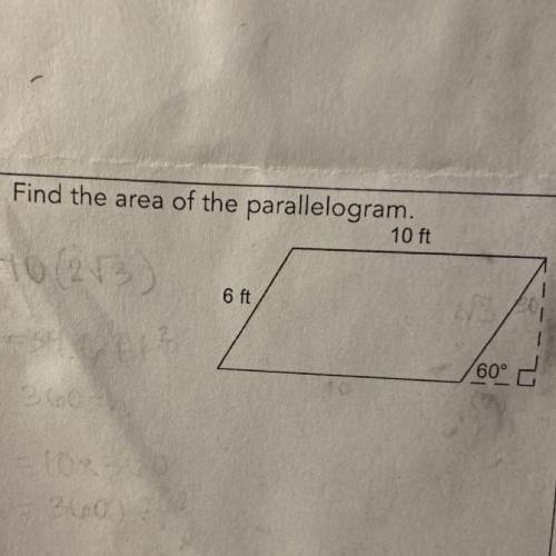 How do I find the area of the parallelogram?