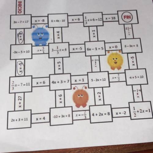 Algebraic maze Solve each two-step equation. use your answer to navigate the maze