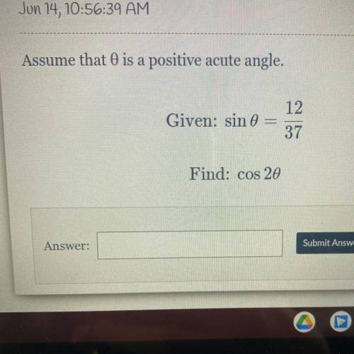 Assume that 0 is a positive acute angle