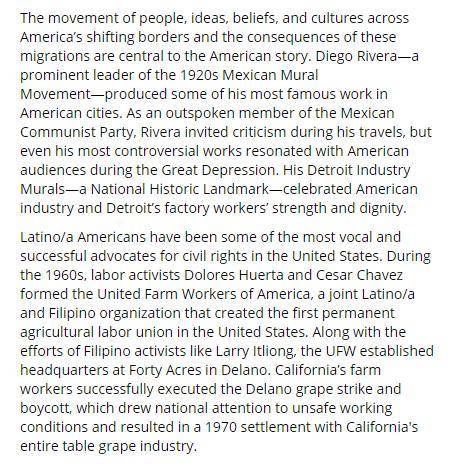 Help please. Which statement best expresses a central idea in the excerpt?

A. Latino/a Americans