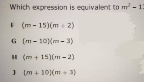 Which expression is equivalent to m² - 13m - 30?​