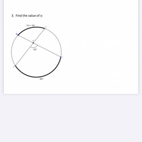 3. Find the value of x: