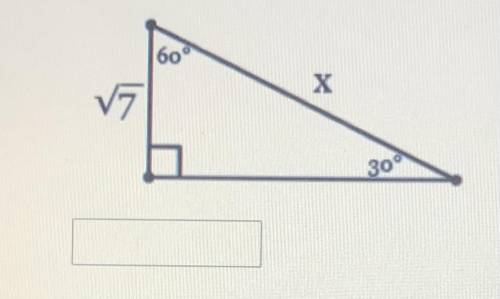 Find the length of side x (in simplest radical form with rational denominator)