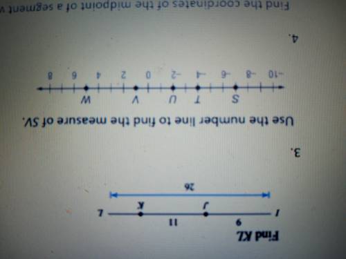 Use the number line to find the measure of SV please help
