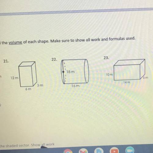 Find the volume of each shape.