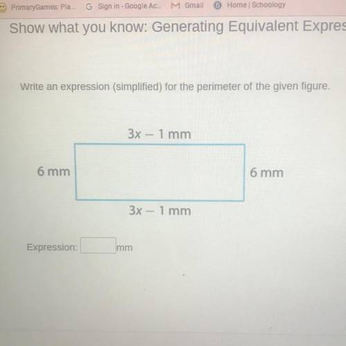 Write an expression (Simplified) for the perimeter of the given figure.
PLS ANSWER ASAP