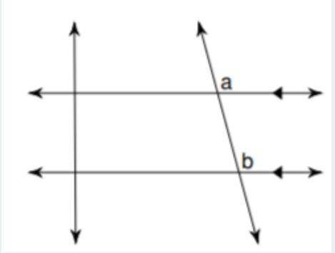 What is the relationship between angle a and angle b
Please help quick