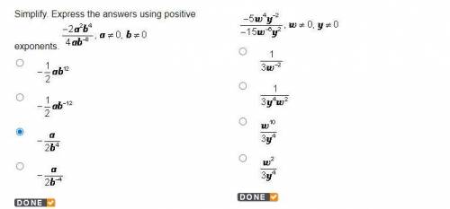Simplify. Express the answers using positive exponents:

Help me on this, Points are 2x than they